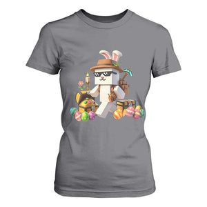 Funny Easter Day Bunny Miner Egg Video Game T Shirt For Women TS11 Charcoal Print Your Wear