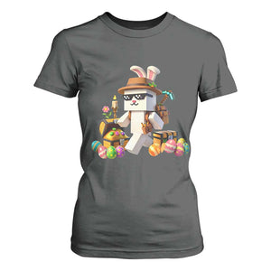 Funny Easter Day Bunny Miner Egg Video Game T Shirt For Women TS11 Dark Heather Print Your Wear