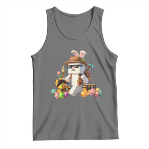 Funny Easter Day Bunny Miner Egg Video Game Tank Top TS11 Black Heather Print Your Wear