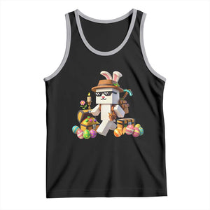 Funny Easter Day Bunny Miner Egg Video Game Tank Top TS11 Black Athletic Heather Print Your Wear