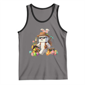 Funny Easter Day Bunny Miner Egg Video Game Tank Top TS11 Deep Heather Black Print Your Wear