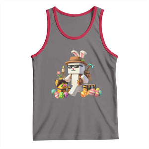 Funny Easter Day Bunny Miner Egg Video Game Tank Top TS11 Deep Heather Red Print Your Wear
