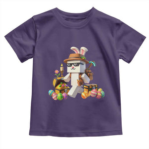 Funny Easter Day Bunny Miner Egg Video Game Toddler T Shirt TS11 Purple Print Your Wear