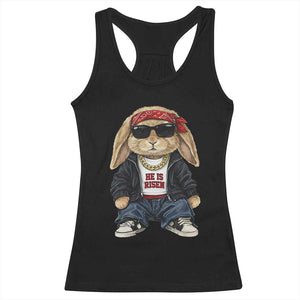 Hip Hop Easter Bunny He is Risen Jesus Religious Christian Racerback Tank Top TS11 Black Print Your Wear