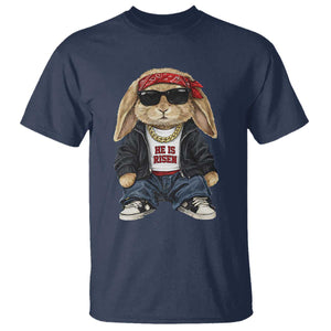 Hip Hop Easter Bunny He is Risen Jesus Religious Christian T Shirt TS11 Navy Print Your Wear
