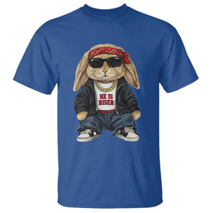 Hip Hop Easter Bunny He is Risen Jesus Religious Christian T Shirt TS11 Royal Blue Print Your Wear