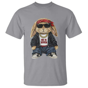 Hip Hop Easter Bunny He is Risen Jesus Religious Christian T Shirt TS11 Sport Gray Print Your Wear