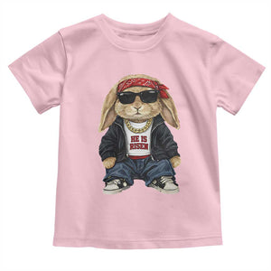 Hip Hop Easter Bunny He is Risen Jesus Religious Christian Toddler T Shirt TS11 Light Pink Print Your Wear