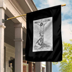 Jesus and St Mary Magdalene At The Cross Garden Flag Vintage Catholic Lent TS11 Print Your Wear