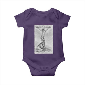 Jesus and St Mary Magdalene At The Cross Baby Onesie Vintage Catholic Lent TS11 Purple Print Your Wear