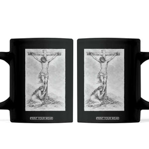 Jesus and St Mary Magdalene At The Cross Coffee Mug Vintage Catholic Lent TS11 Black Print Your Wear