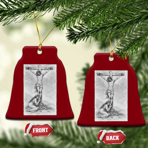 Jesus and St Mary Magdalene At The Cross Ceramic Ornament Vintage Catholic Lent TS11 Print Your Wear
