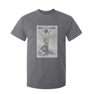 Jesus and St Mary Magdalene At The Cross T Shirt For Kid Vintage Catholic Lent TS11 Charcoal Print Your Wear