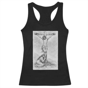 Jesus and St Mary Magdalene At The Cross Racerback Tank Top Vintage Catholic Lent TS11 Black Print Your Wear