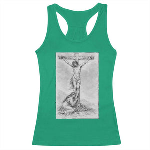 Jesus and St Mary Magdalene At The Cross Racerback Tank Top Vintage Catholic Lent TS11 Irish Green Print Your Wear