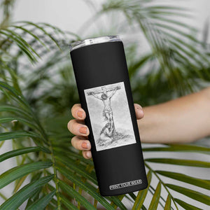 Jesus and St Mary Magdalene At The Cross Skinny Tumbler Vintage Catholic Lent TS11 Print Your Wear