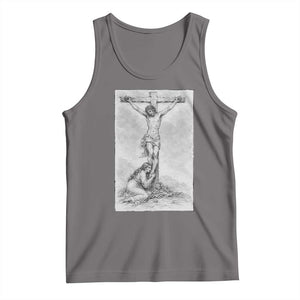 Jesus and St Mary Magdalene At The Cross Tank Top Vintage Catholic Lent TS11 Deep Heather Print Your Wear