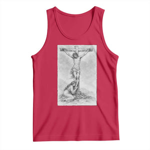 Jesus and St Mary Magdalene At The Cross Tank Top Vintage Catholic Lent TS11 Red Print Your Wear