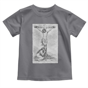 Jesus and St Mary Magdalene At The Cross Toddler T Shirt Vintage Catholic Lent TS11 Charcoal Print Your Wear