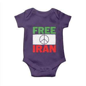 Free Iran Baby Onesie Stop War Barbed Wire Peace Sign TS11 Purple Print Your Wear