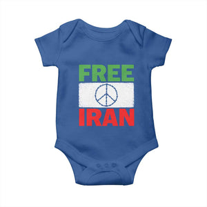 Free Iran Baby Onesie Stop War Barbed Wire Peace Sign TS11 Royal Blue Print Your Wear