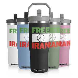 Free Iran Flip Straw Tumbler Stop War Barbed Wire Peace Sign TS11 Print Your Wear