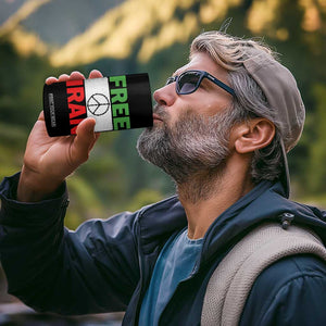 Free Iran 4 in 1 Can Cooler Tumbler Stop War Barbed Wire Peace Sign TS11 Print Your Wear
