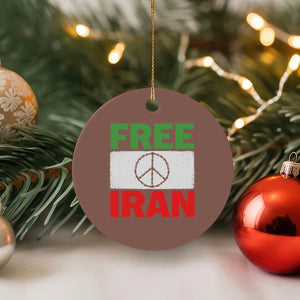 Free Iran Ceramic Ornament Stop War Barbed Wire Peace Sign TS11 1pc Mocha Print Your Wear