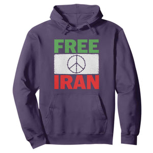 Free Iran Hoodie Stop War Barbed Wire Peace Sign TS11 Purple Print Your Wear