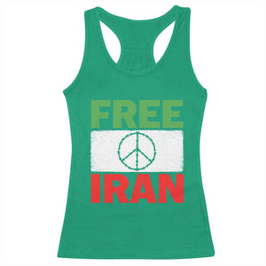 Free Iran Racerback Tank Top Stop War Barbed Wire Peace Sign TS11 Irish Green Print Your Wear