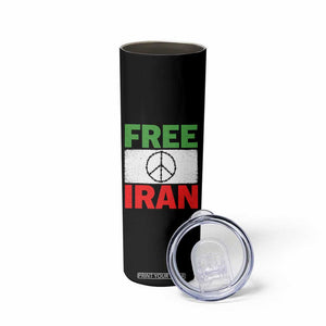 Free Iran Skinny Tumbler Stop War Barbed Wire Peace Sign TS11 Print Your Wear