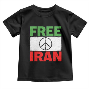 Free Iran Toddler T Shirt Stop War Barbed Wire Peace Sign TS11 Black Print Your Wear