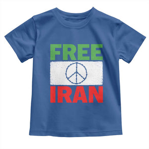Free Iran Toddler T Shirt Stop War Barbed Wire Peace Sign TS11 Royal Blue Print Your Wear