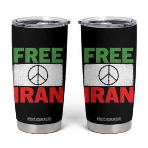 Free Iran Tumbler Cup Stop War Barbed Wire Peace Sign TS11 Black Print Your Wear