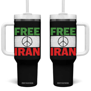 Free Iran Tumbler With Handle Stop War Barbed Wire Peace Sign TS11 One Size: 40 oz Black Print Your Wear
