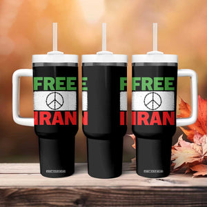 Free Iran Tumbler With Handle Stop War Barbed Wire Peace Sign TS11 Print Your Wear