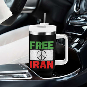 Free Iran Tumbler With Handle Stop War Barbed Wire Peace Sign TS11 Print Your Wear