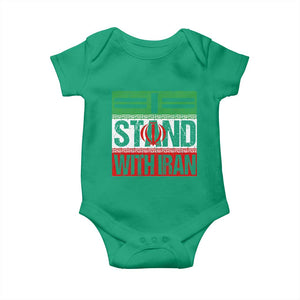 I Stand With Iran Baby Onesie Iranian People Freedom Protest TS11 Irish Green Print Your Wear