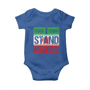 I Stand With Iran Baby Onesie Iranian People Freedom Protest TS11 Royal Blue Print Your Wear