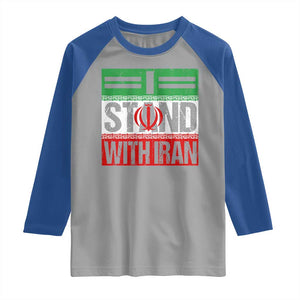 I Stand With Iran Raglan Shirt Iranian People Freedom Protest TS11 Sport Gray Royal Print Your Wear
