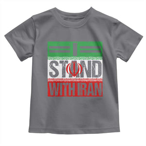 I Stand With Iran Toddler T Shirt Iranian People Freedom Protest TS11 Charcoal Print Your Wear