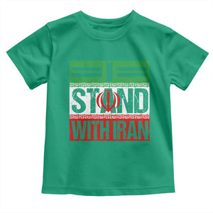 I Stand With Iran Toddler T Shirt Iranian People Freedom Protest TS11 Irish Green Print Your Wear