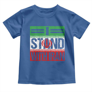 I Stand With Iran Toddler T Shirt Iranian People Freedom Protest TS11 Royal Blue Print Your Wear