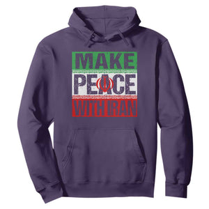 Make Peace With Iran Hoodie Peace Pacifist Stop War In Middle East TS11 Purple Print Your Wear