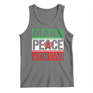 Make Peace With Iran Tank Top Peace Pacifist Stop War In Middle East TS11 Black Heather Print Your Wear