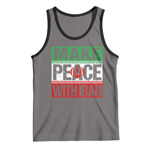 Make Peace With Iran Tank Top Peace Pacifist Stop War In Middle East TS11 Deep Heather Black Print Your Wear