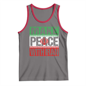 Make Peace With Iran Tank Top Peace Pacifist Stop War In Middle East TS11 Deep Heather Red Print Your Wear