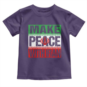 Make Peace With Iran Toddler T Shirt Peace Pacifist Stop War In Middle East TS11 Purple Print Your Wear