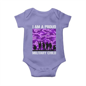 I Am A Proud Military Child Baby Onesie Military Child Month Purple Camouflage Flag TS11 Violet Print Your Wear