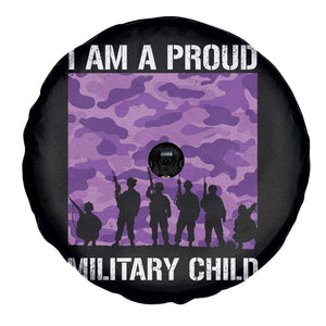I Am A Proud Military Child Spare Tire Cover Military Child Month Purple Camouflage Flag TS11 Print Your Wear